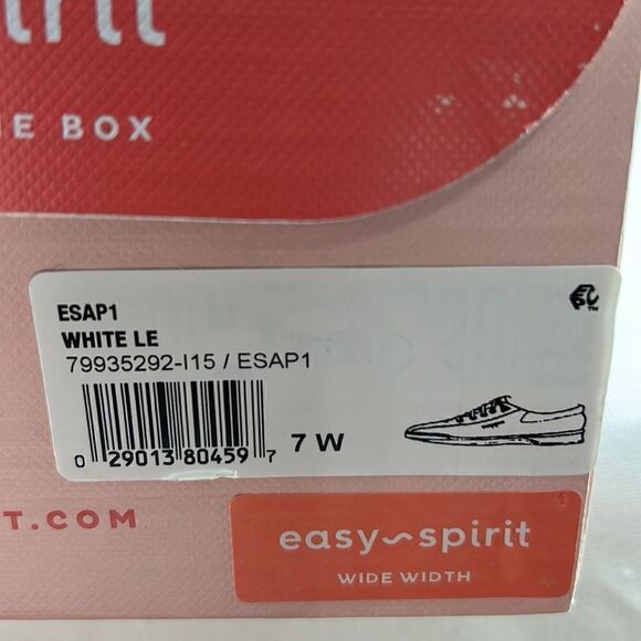 Easy Spirit Ap Casual Lace Up Walking White Sneakers size 7W - Picture 7 of 7